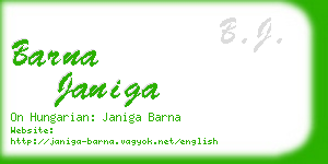 barna janiga business card